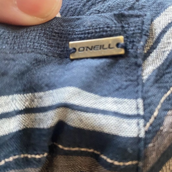 O'NEILL Cover Up Dress Black Brown Striped Hooded V-Neck Beach Pockets XS/S EUC - Picture 11 of 14